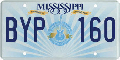 MS license plate BYP160