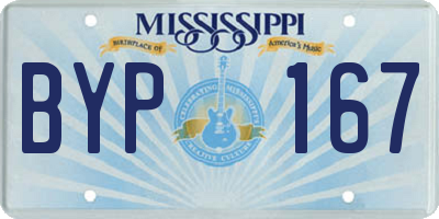 MS license plate BYP167