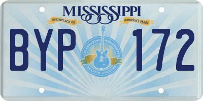 MS license plate BYP172