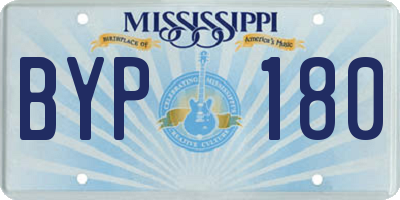 MS license plate BYP180