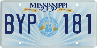 MS license plate BYP181