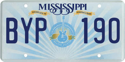 MS license plate BYP190