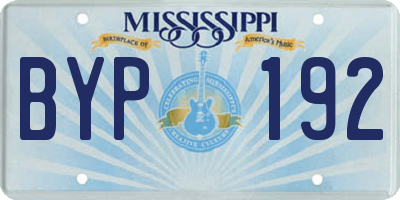 MS license plate BYP192