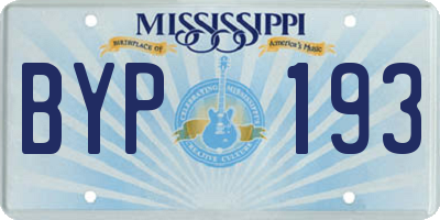 MS license plate BYP193