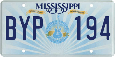 MS license plate BYP194