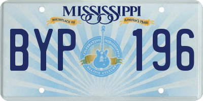 MS license plate BYP196
