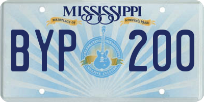 MS license plate BYP200
