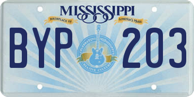 MS license plate BYP203