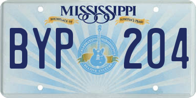 MS license plate BYP204