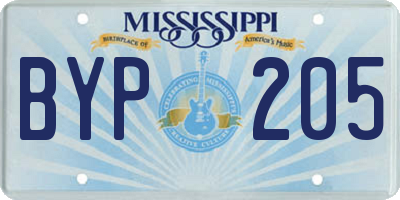 MS license plate BYP205