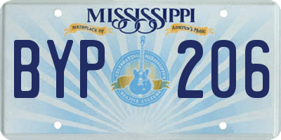 MS license plate BYP206