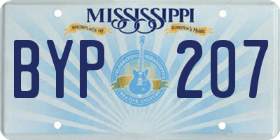 MS license plate BYP207