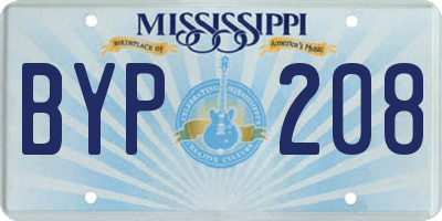 MS license plate BYP208