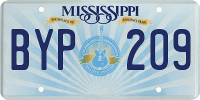 MS license plate BYP209
