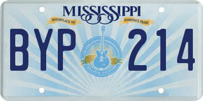 MS license plate BYP214