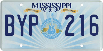 MS license plate BYP216