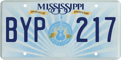 MS license plate BYP217