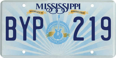 MS license plate BYP219
