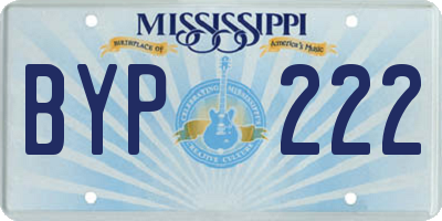 MS license plate BYP222