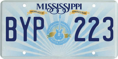 MS license plate BYP223