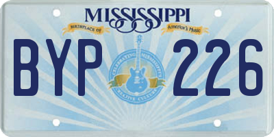 MS license plate BYP226