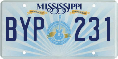 MS license plate BYP231