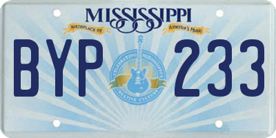 MS license plate BYP233
