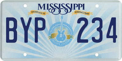 MS license plate BYP234
