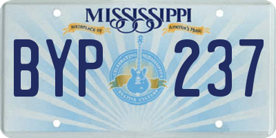 MS license plate BYP237
