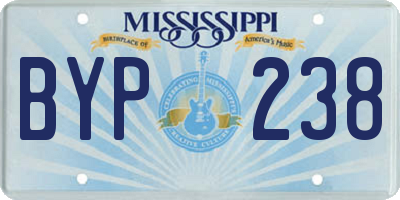 MS license plate BYP238