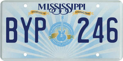 MS license plate BYP246