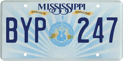 MS license plate BYP247