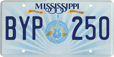 MS license plate BYP250
