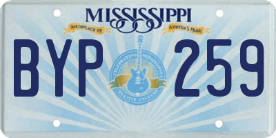 MS license plate BYP259