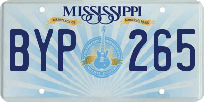 MS license plate BYP265