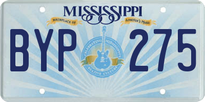 MS license plate BYP275