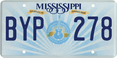 MS license plate BYP278