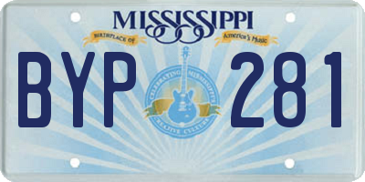 MS license plate BYP281