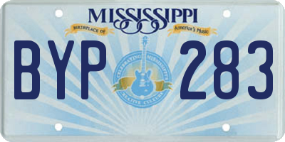 MS license plate BYP283