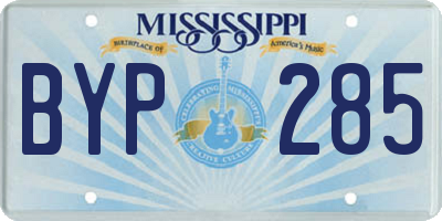 MS license plate BYP285
