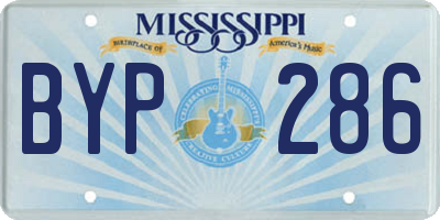 MS license plate BYP286