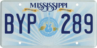 MS license plate BYP289