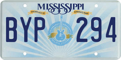 MS license plate BYP294