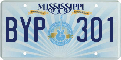 MS license plate BYP301