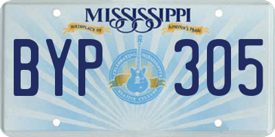 MS license plate BYP305