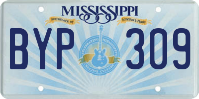 MS license plate BYP309