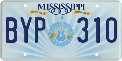 MS license plate BYP310