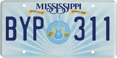 MS license plate BYP311