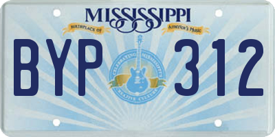 MS license plate BYP312