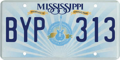 MS license plate BYP313